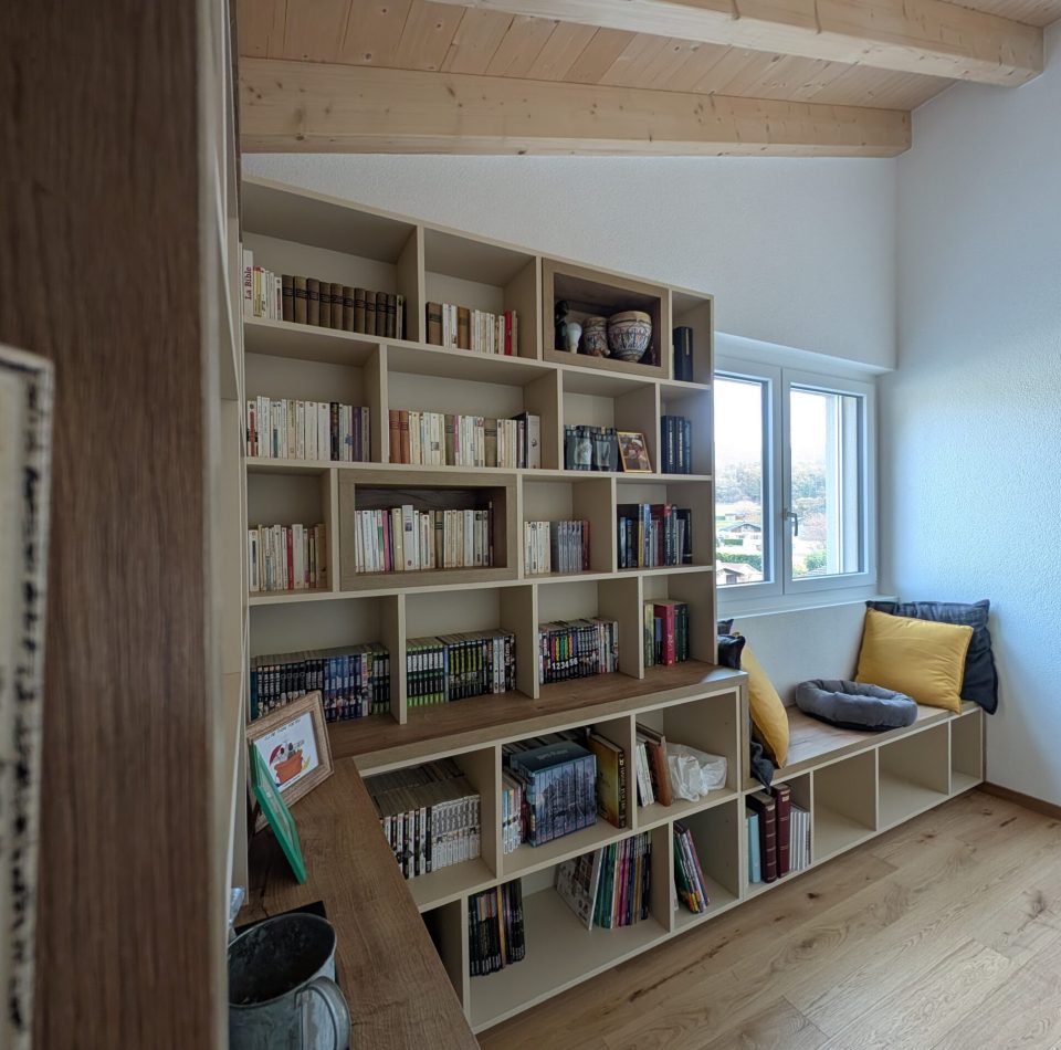 Bibliothèque dans un bureau